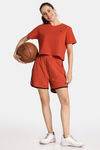 Rosaline Flex Fit Easy Movement Shorts - Burnt Ochre — thumbnail 4